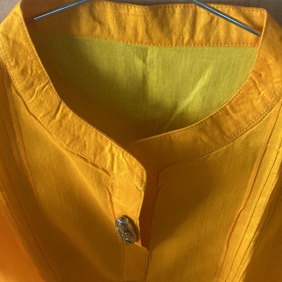 Customised yellow colour kurti style top - Picture 5 of 6